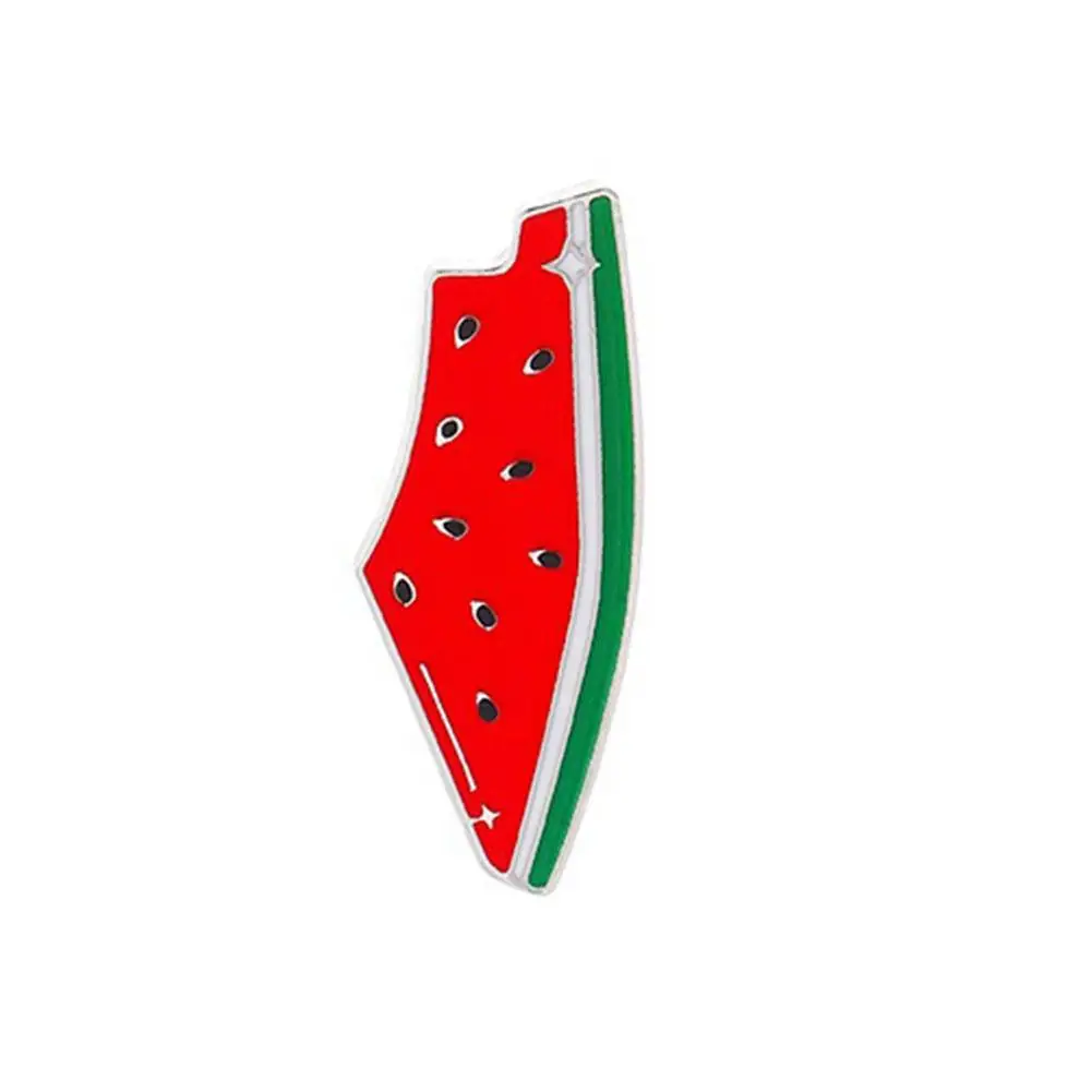 New Cute Watermelon Brooch Enamel Geometric Fruit Watermelon Bag Gift Decoration Jewelry Pin Personalized U4h7