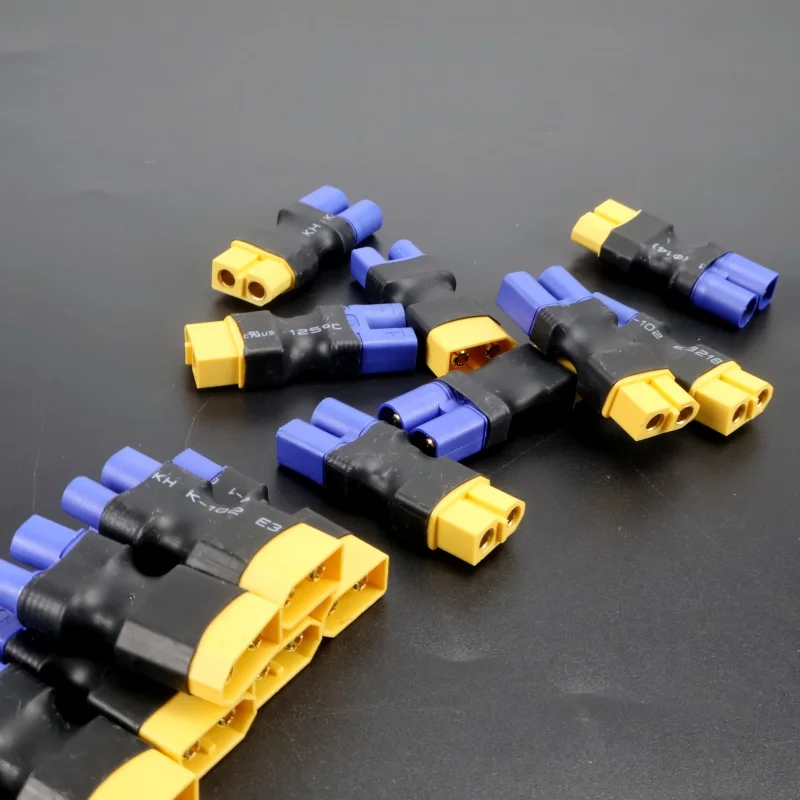 

2-компонентный адаптер EC3 с разъемом XT60 для радиоуправляемых автомобилей FPV; беспроводной разъем «папа» и «мама» для литиевой батареи ESC