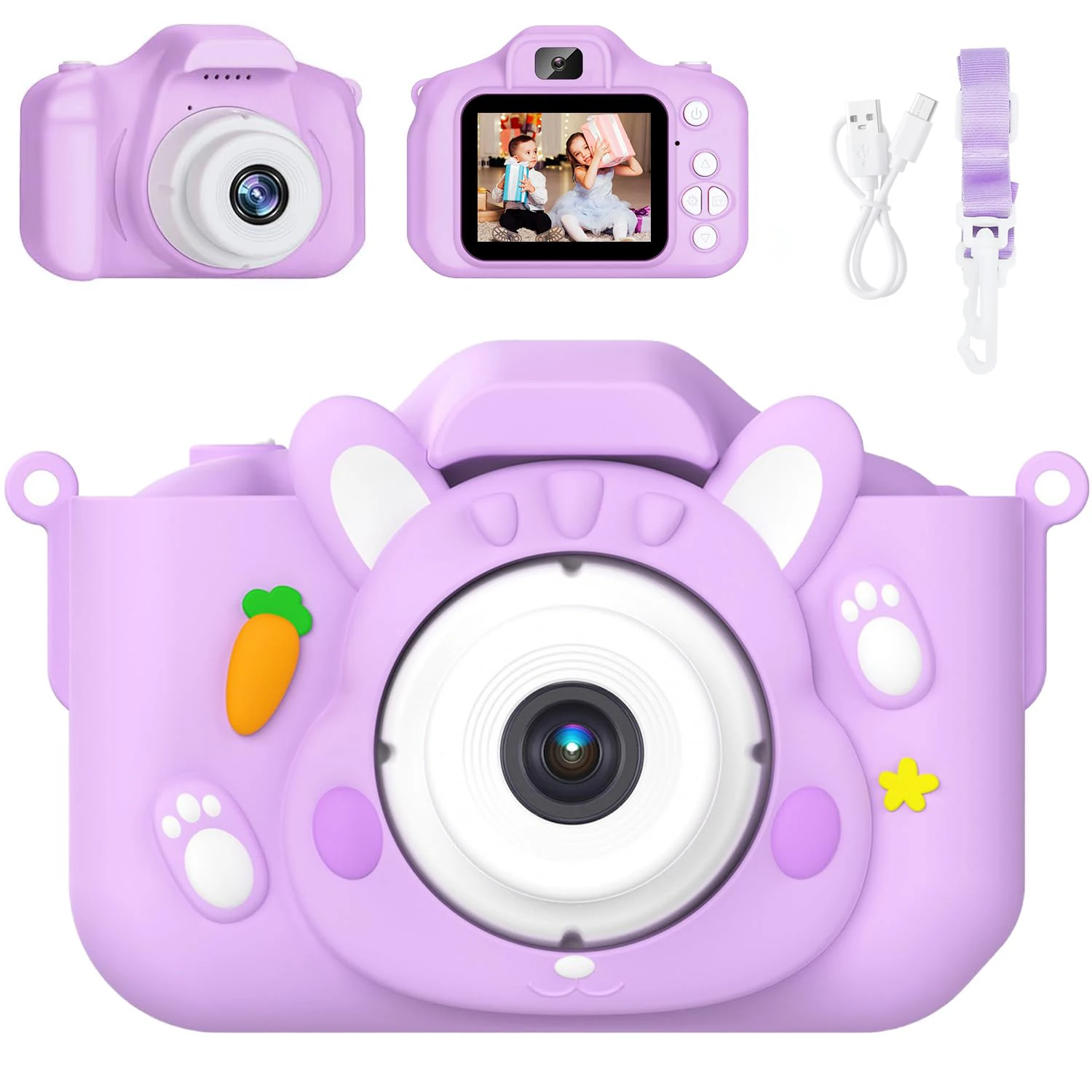 Cameraspeelgoed voor kinderen 48 MP resolutie, 1080p HD-opname Perfect vakantie- of verjaardagscadeau voor jongens en meisjes.