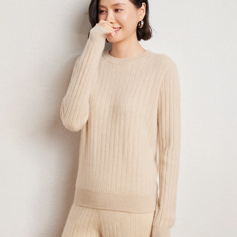 

Comfy Soft 100% Merino Wool Pullover Sweater Women O-Neck Long Sleeve Knitwear Basic Elegant Warm Fashion Clothing Tops