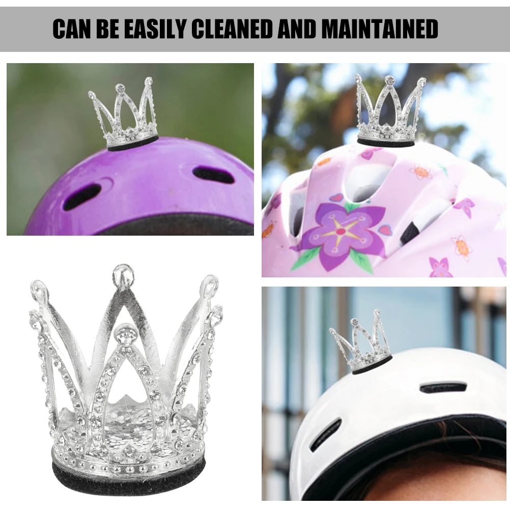 

2pcs Crown Decoration Silver Easy Attach Remove Motorcycle Bike Accessories Gift Idea Birthday Christmas Riding