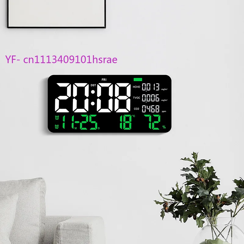 

2805 Formaldehyde Air Monitor Wall Clock, Multifunctional Temperature Humidity Living Room Clock
