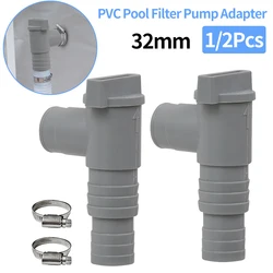 PVC Pool Filter Pump Adapter Durable 32mm Pool On/Off Plunger Valve Leak Proof Sealed Replacement for Outdoor Equipment Parts