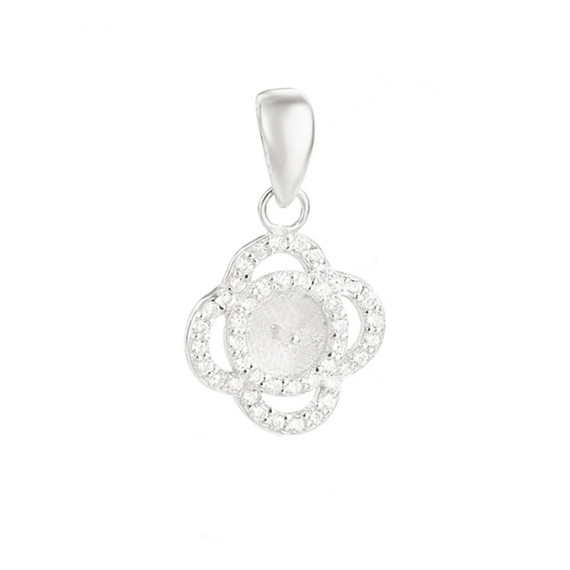 

925 Silver Pendant Setting for 4mm-6mm Round Beads or Pearls 925 Silver Pendant Blank Pendant Base