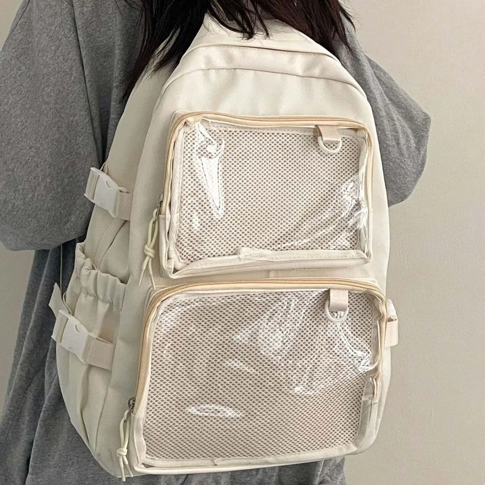 

Сплошной цвет, нейлоновый рюкзак Ita, прочный прозрачный студенческий школьный рюкзак, предотвращающий царапины, полиэстер, большой вместительный рюкзак для женщин