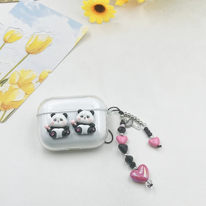 Cute Panda Case for Jabra Elite 8Active /Elite 10 Gen 2 Case Silicone earphone Cover For Jabra Elite10 cover