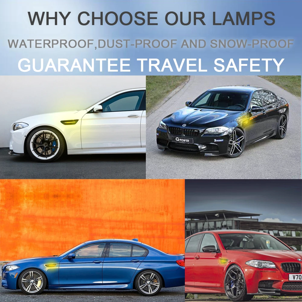 For BMW 5 Series F10 M5 FV91 FV92 FV93 Repeat Blinker LED Front Fender Side Marker Lights Parking Signal Lamp No Error