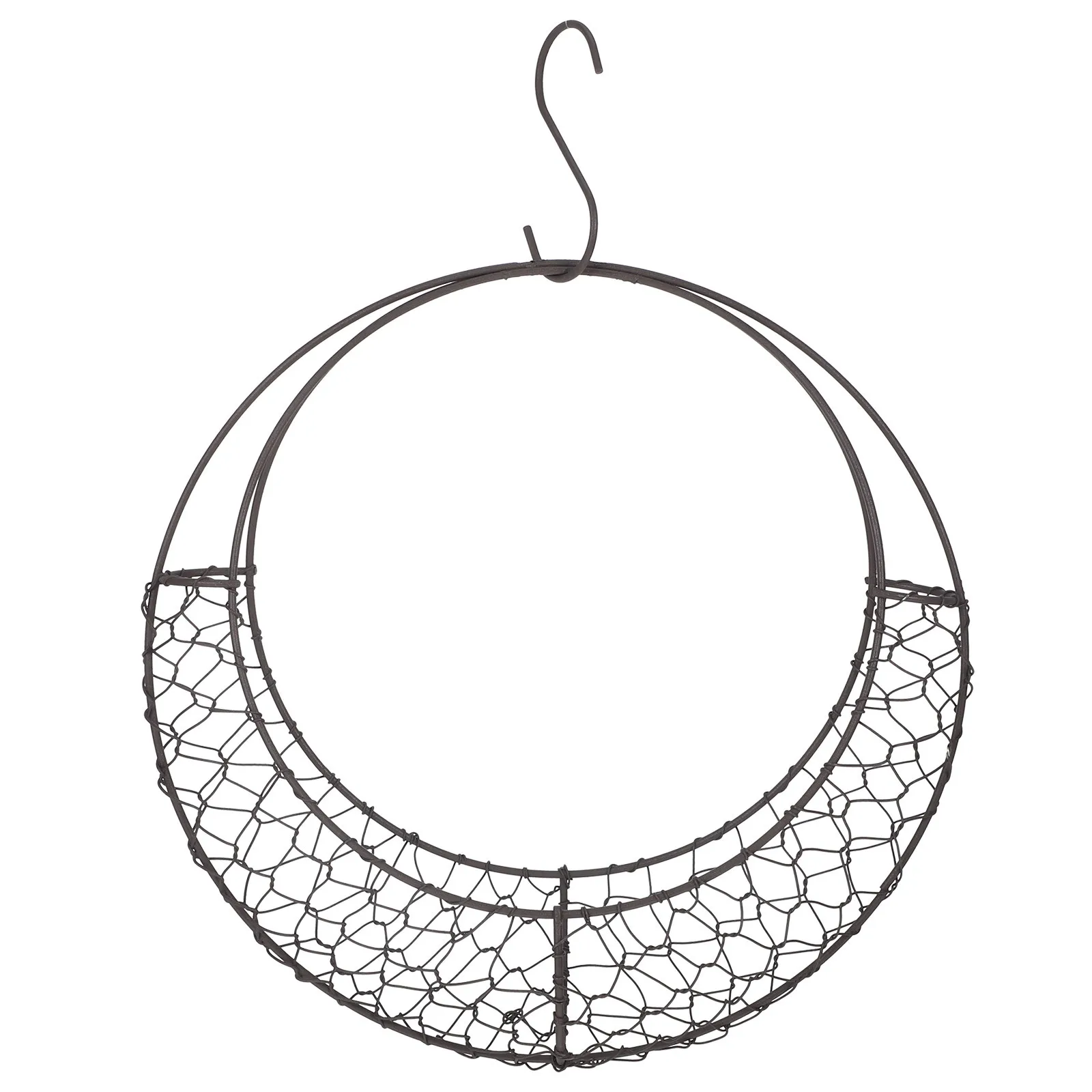 

Hanging Flower Basket 11"X2.3" Metal Wire Wreath Frame For Succulents Cacti Indoor Outdoor Decor S Shape Plant Hanger Diy