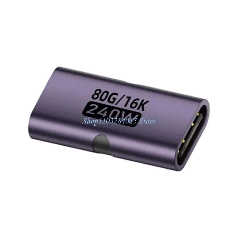 R6FF Aluminum USB C Female to Female Extender Data Transfer 16K 60HZ Video Cable 80Gbps Data Transfer Converter for Phone