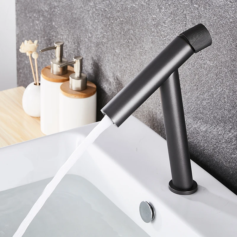 Basin Faucet Bathroom single lever hot and cold Brass water Mixer Tap Gun Gray Unique Basin Water Sink Mixer crane