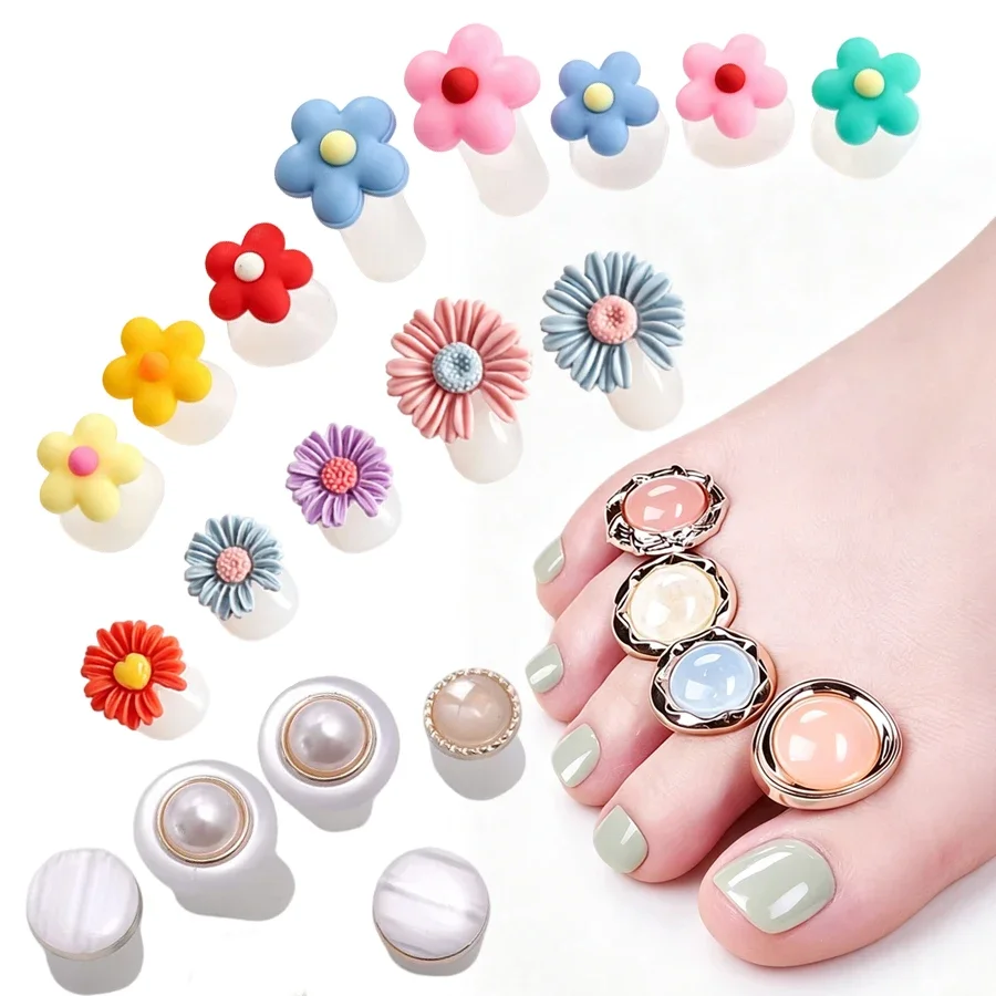 8 Stück Weiche Silikon-Zehentrenner, Wiederverwendbare Zehentrennkissen, Maniküre-Pediküre-DIY-Nagelkunst-Werkzeuge für Nagellack