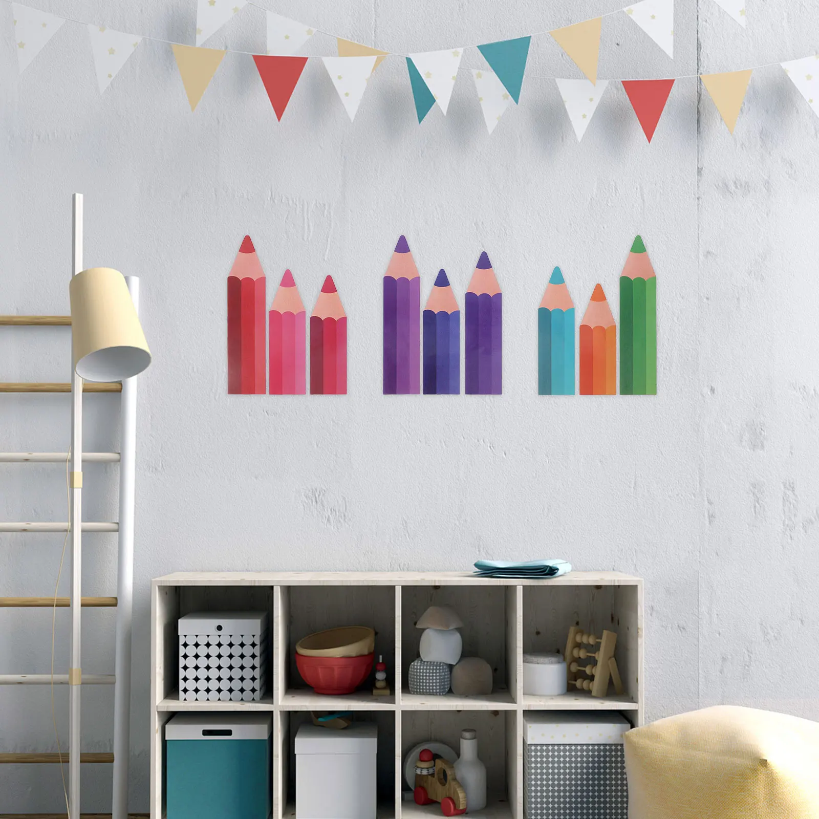 

9 Pcs Stickers PVC Classroom Classroom Window Clings Paints For Wall Decor Decor Window Clings Reading Decals Cartoon Patterns