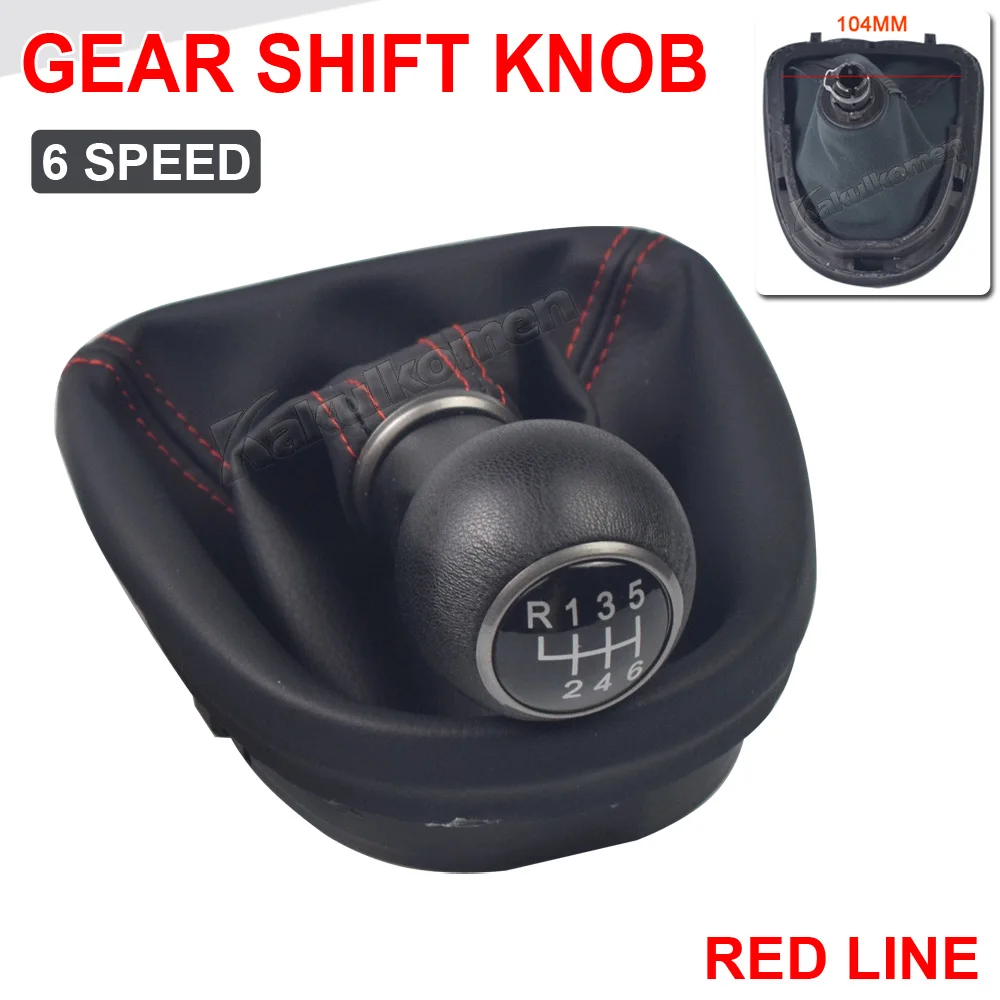 For Seat Leon MK2 1P 2005 2006 2007 2008 2009 2010 2011 2012 Car-Stying 5/6 Speed Car Gear Stick Shift Knob With Leather Boot