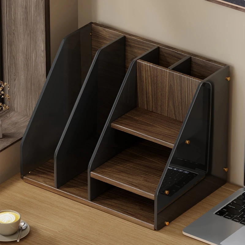 

Multifunctional Desktop Organizer Set - Space-Saving Workspace File Holder And Document Shelf for Office Organization