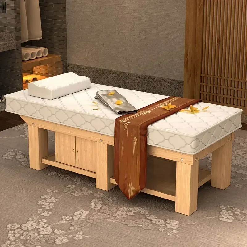

Hot Saleshot Sale Wood Facial Bed Latex Facial Bed Beauty Salon Special Massage Couch Physiotherapy Massage Ear Cleaning Bed
