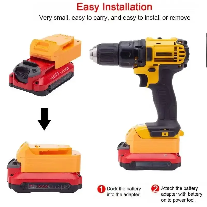 Batteries Converter Adapter For Stanley fatmax 20v Lithium Adapter Convert To Dewalt 18V Tools Converter（No Tools And Batteries)