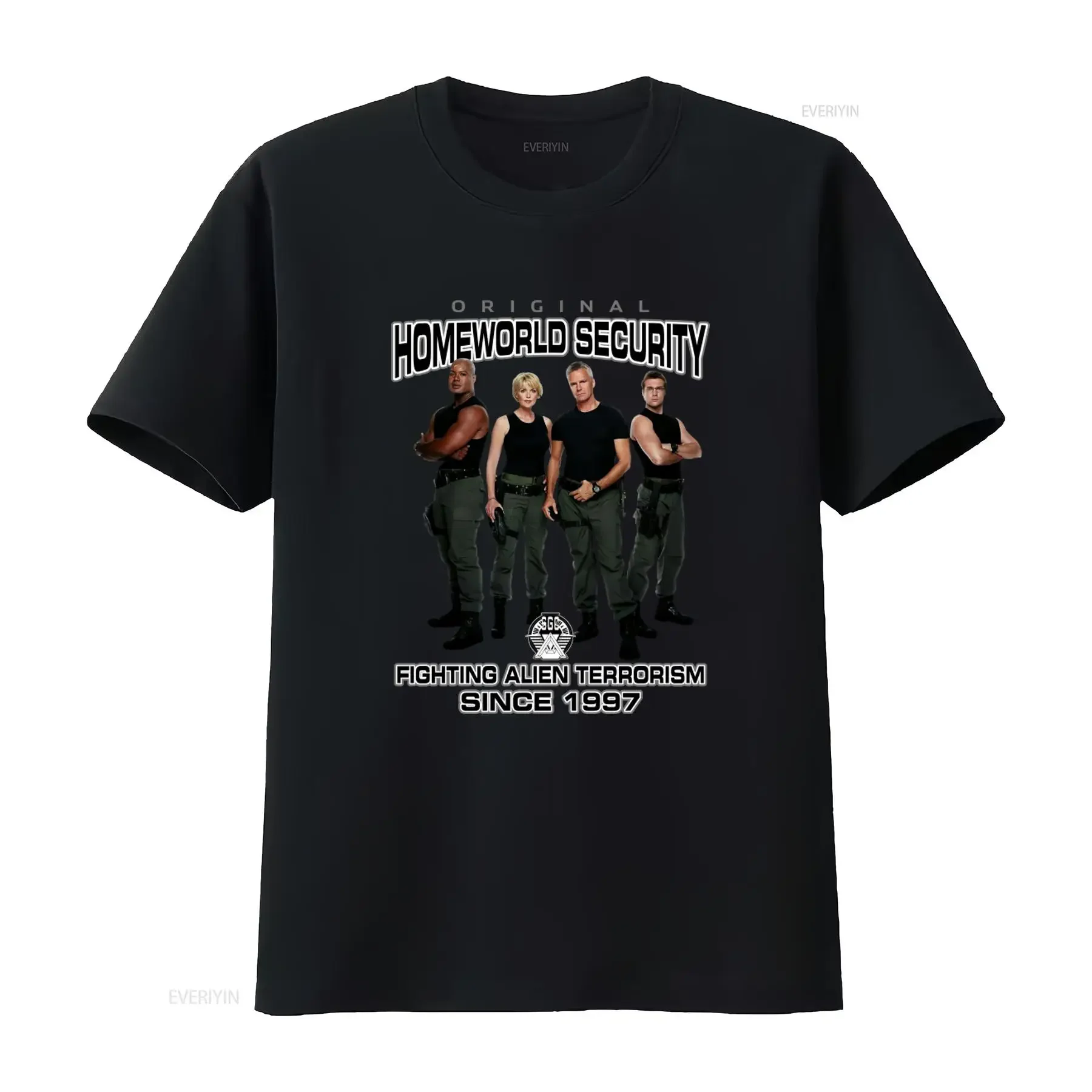Original Homeworld Security Stargate SG 1 T Shirt Fighting Alien Terrorism Since 1997 vintage Washed Casual Slightly fashion