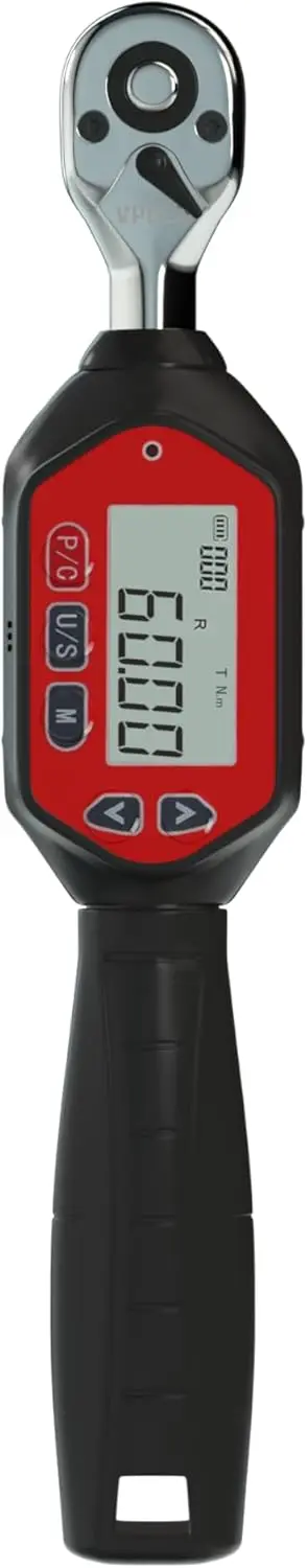 مفتاح عزم الدوران الرقمي الدقيق، نطاق 1.8-60 نيوتن متر مع محرك 3/8 بوصة للتثبيت الدقيق