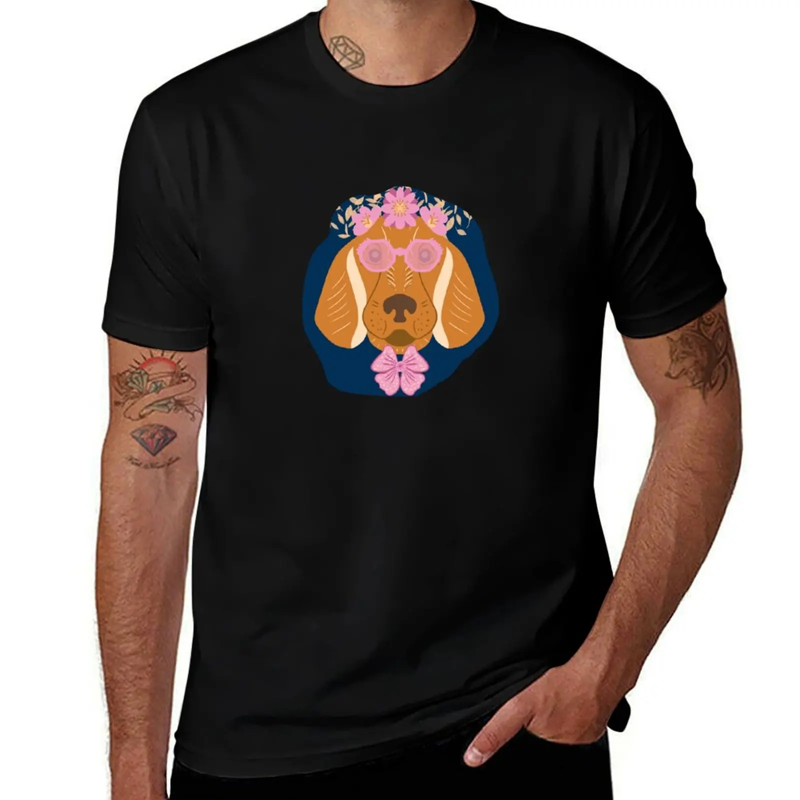 

T-Shirt t printed with for designer man Flowers shirts t Portrait t man Cute T-Shirt shirt Girl Dog man for shirt