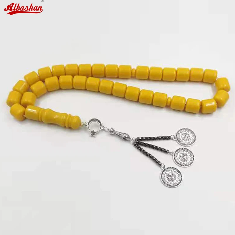 Tasbih Yellow Resin Muslim bracelet Eid Ramadan gift islamic Accessories Misbaha turkish fashion jewelry product rosary bead