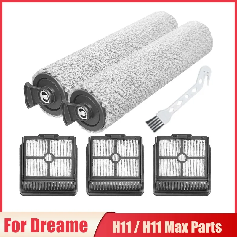 Roller Brush Hepa Filter Replacement For Xiaomi Dreame H11 / H11 Max Wet and Dry Robot Vacuum Cleaner Spare Parts Accessories