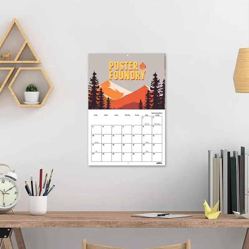 National Parks 2024 calendario da parete mensile appeso calendario da parete 2024 calendario da parete mensile con Giftable di carta spessa e robusta