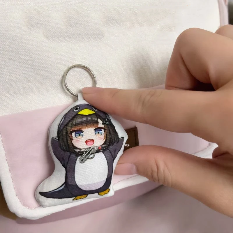 2pcs Set Funny Pressing Can Make Sound Gugugaga Penguin Administrator Plush Toy Game Character Bag Keychain Pendant Plushie Doll view 6