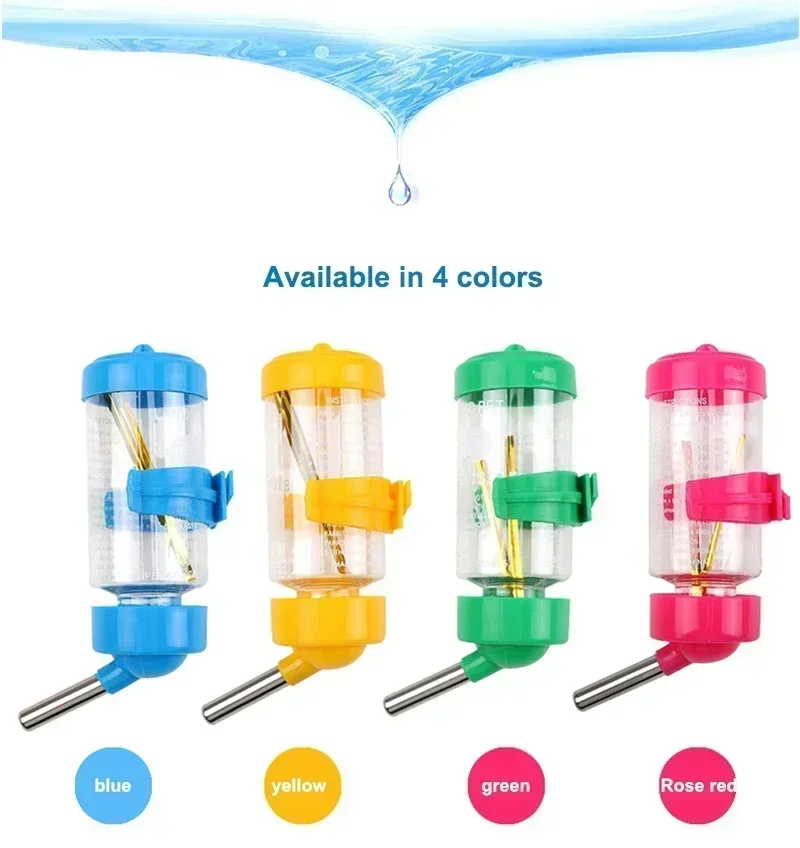 Plastic Hamster Drinker Water Bottle Dispenser Feeder Hanging Guinea Pig Squirrel Rabbit Drinking Bottle Pet Drinking Fountain