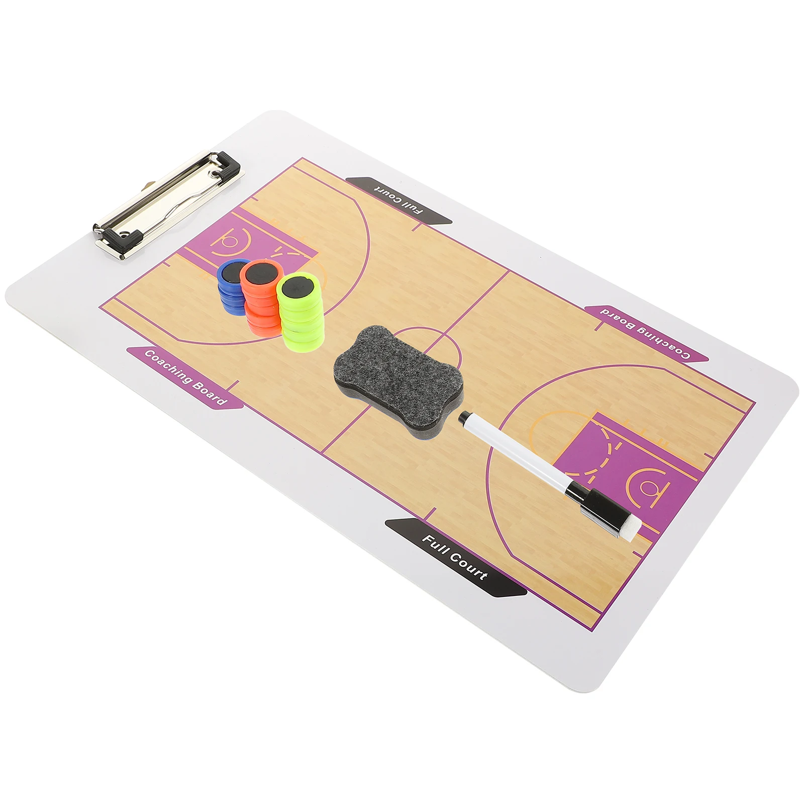 

Basketball Board Double Sided Dry Erase Accessories PVC Clipboard Marker Sturdy Construction