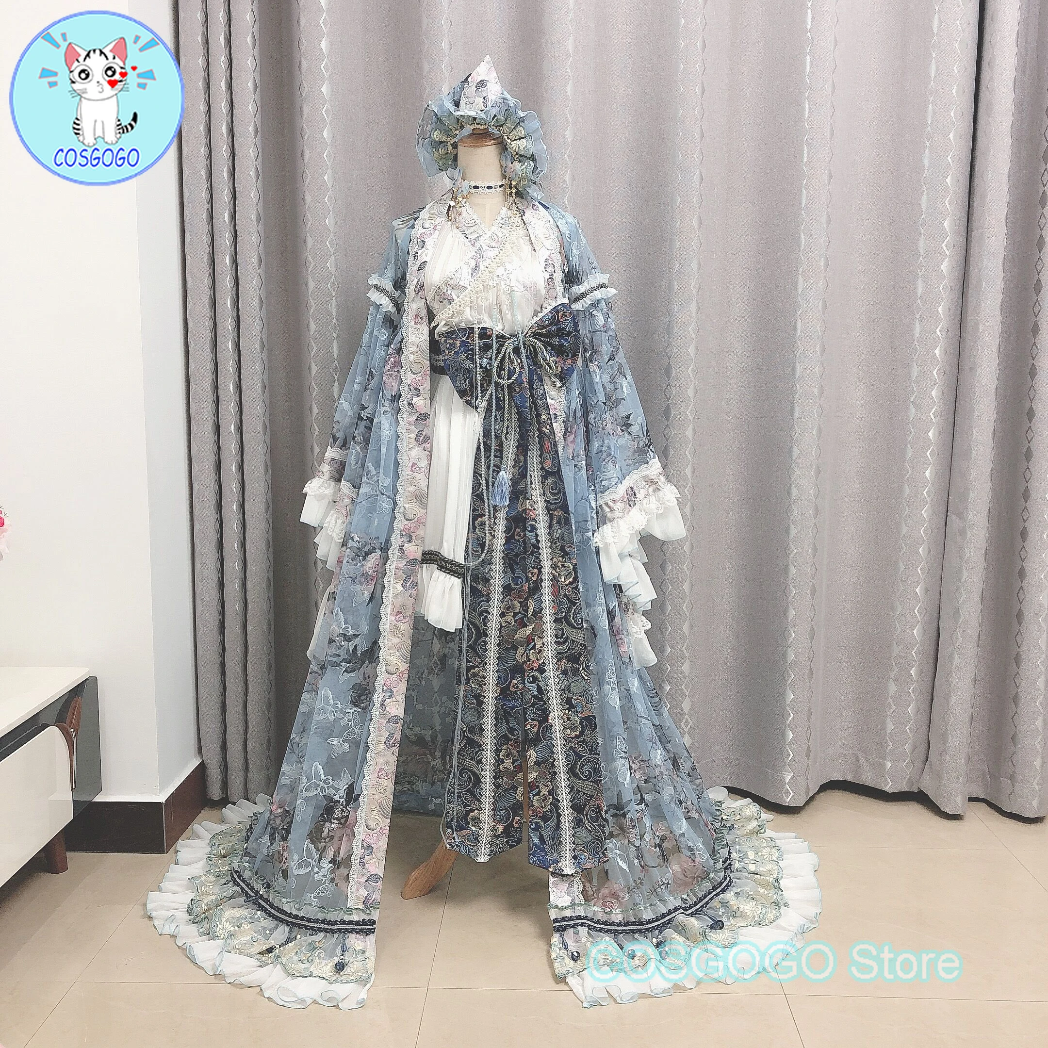 

[Customized] Anime Touhou Project Saigyōji Yuyuko Cosplay Costume UUZ Halloween Outfits Women Gorgeous Dress