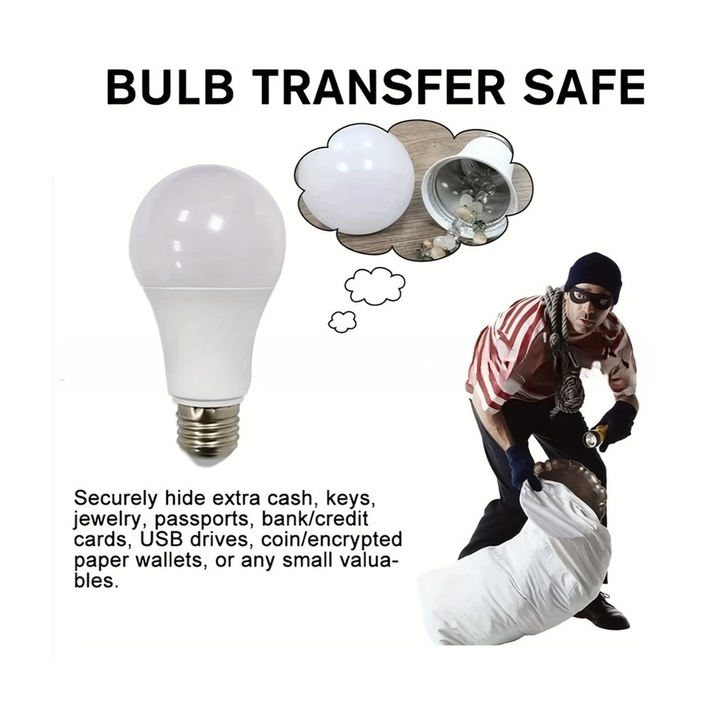 Disguised Storage Light Bulb Storage Box Hidden Money Box Medicine Box Safe for Hiding Money Jewelry and Small Items