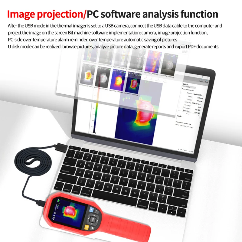 Professional Thermal Imaging Camera 256*192 Pixels Handheld IR Thermal Imager for Pipeline Heating Leak Automotive Inspect