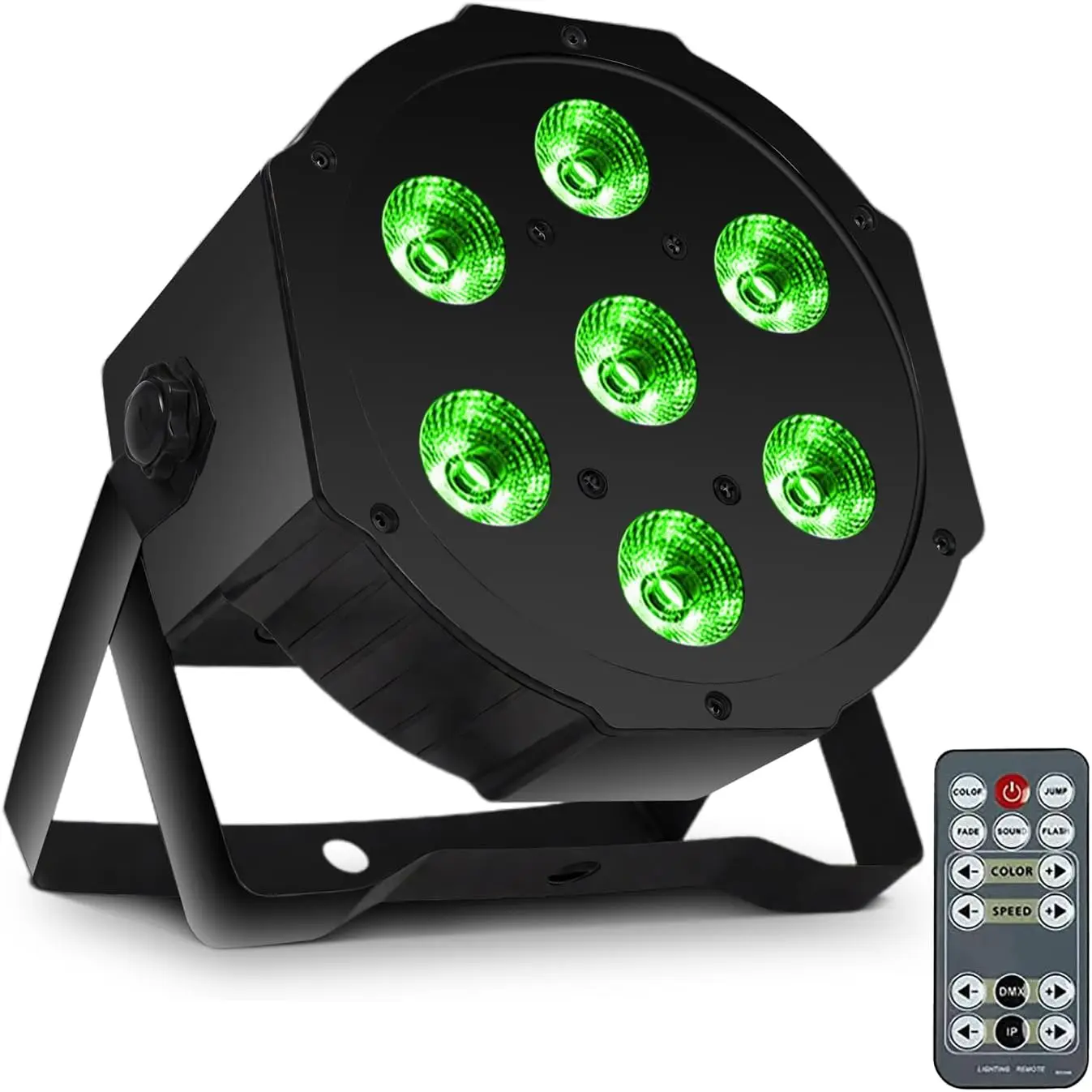 7x18W 6-in-1 RGBWAP LED Par Light Remote DMX Sound Activated Stage Wash Light for Wedding Party Disco