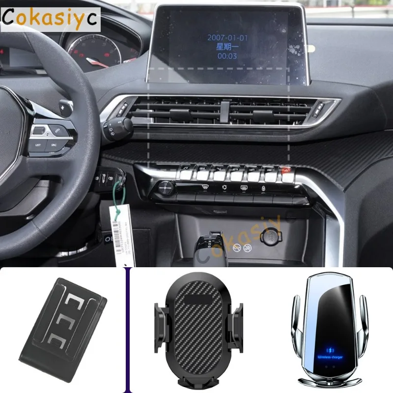 Suporte de Telefone para Carro para Peugeot 4008 2016 2017-2023 5008 2017-2023, Suporte para Celular com Carregamento Sem Fio e Base Fixa Especial