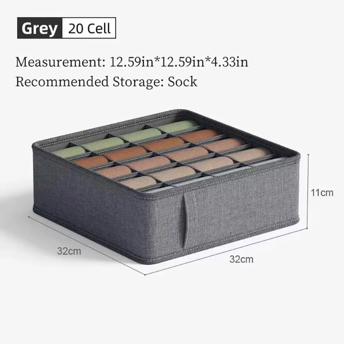 Schubladenförmige Stoff-Aufbewahrungsboxen, Faltbare Schrank-Organizer für Socken, Unterwäsche, Krawatten und Gürtel – Detail 5