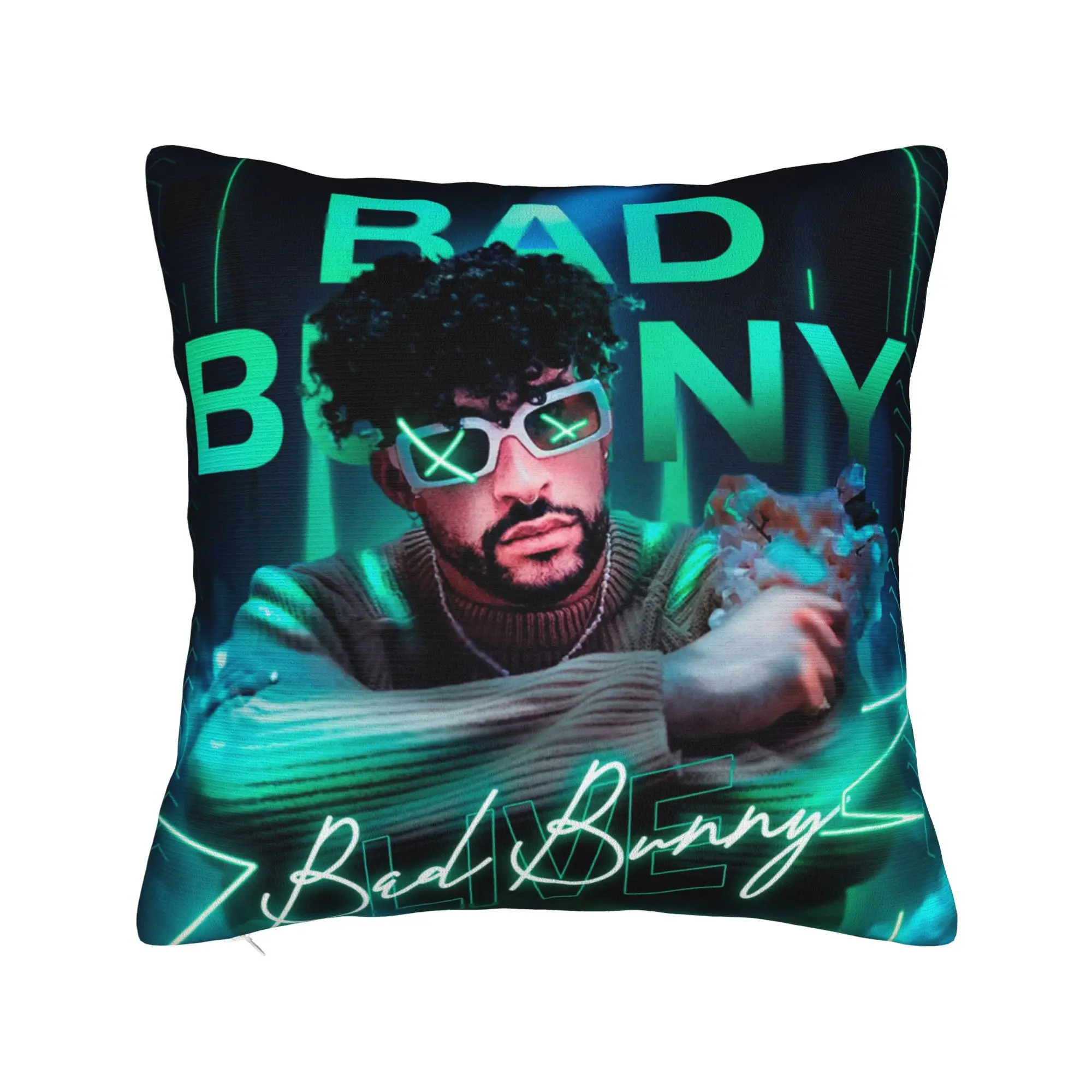 Bad Album Graphic Square Pillow Cases Bunny Cushion Covers Novelty Polyester Decorative Pillowcase for Home 18