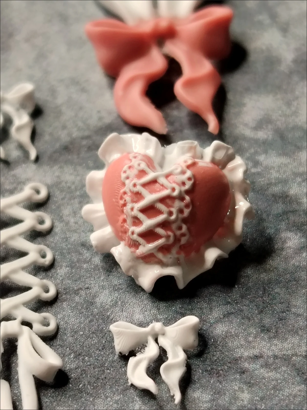 1pc Rabbit Ears Love  Lace 3D Acrylic Nail Mold Nail Art Decorations Silicone Nails Mold Nail Accessories  Nail Mould