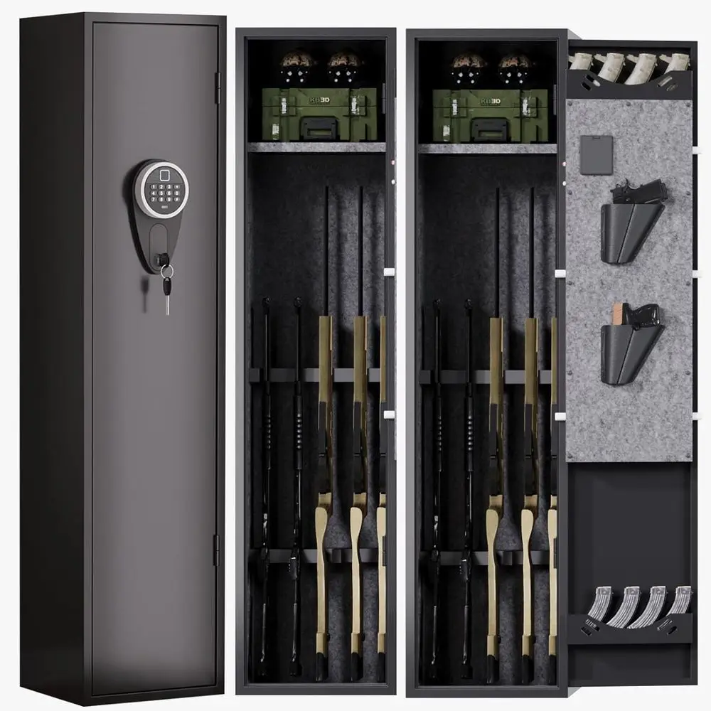 

Биометрические домашние сейфы для винтовок, пистолетов и дробовиков с быстрым доступом, регулируемым хранилищем и системой сигнализации