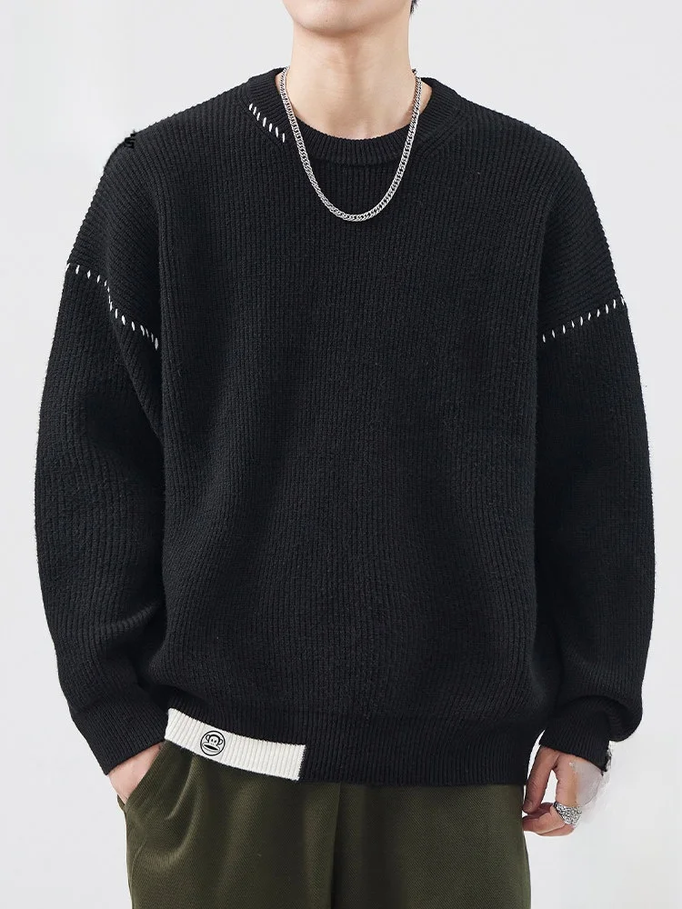 

PaulFrank Bla Knitted Sweater for Men Lazy Sle Couple Matching Large Mouth Monkey Loose Fit Long Sve round Ne Spring...