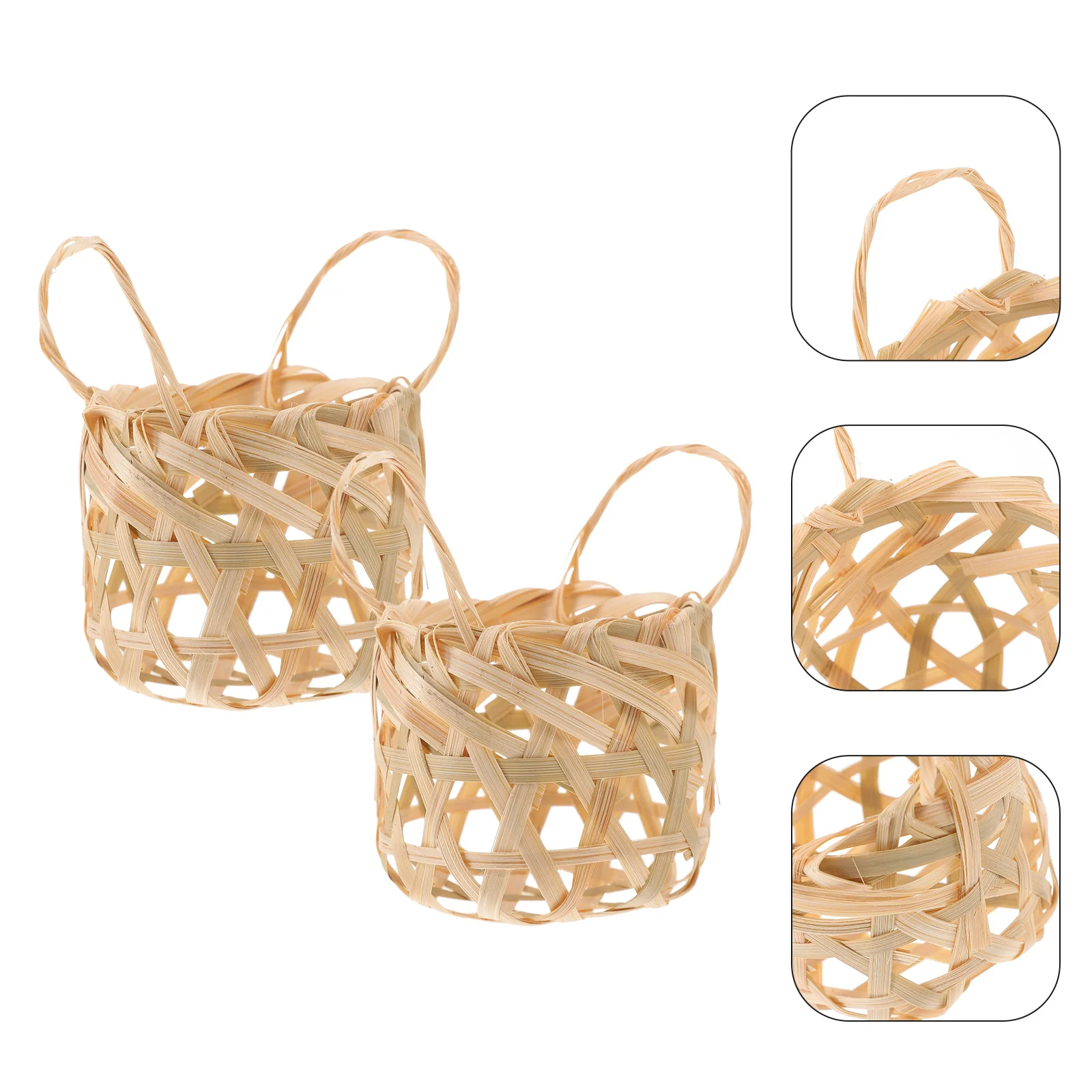 

2Pcs Woven Bamboo Lampshades Rustic Small Pendant Lamp Shades for Home Lighting Ceiling Light Cover Hanging Lamp Decor