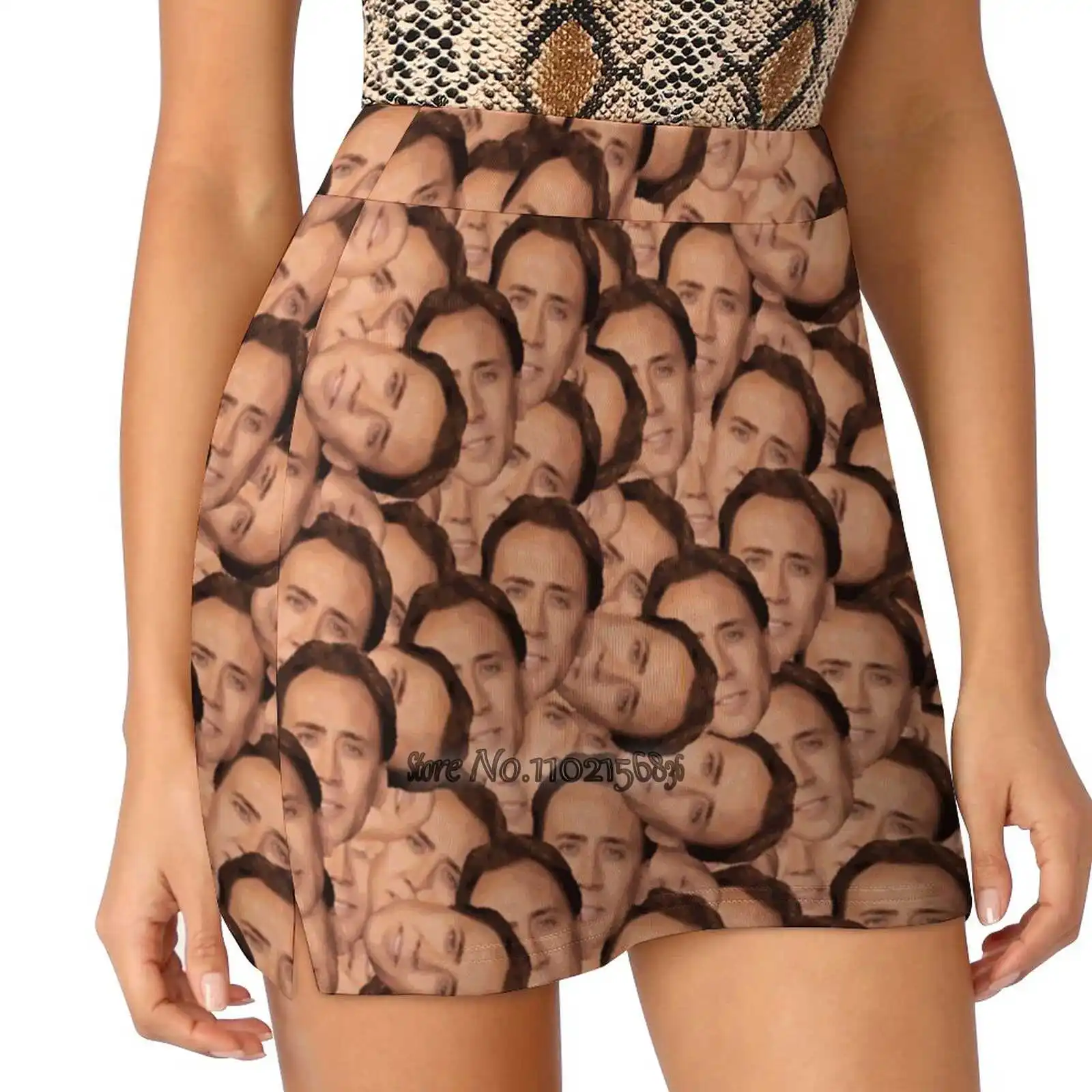 

Nicolas Cage Texture ( For All Your Cage Needs ) Women Tennis Skirts Golf Badminton Pantskirt Sports Phone Pocket Skort