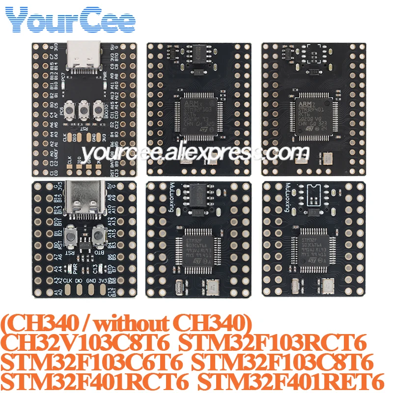 10 قطعة/1 قطعة ذراع صغير 32Bit MCU لوحة تطوير النظام CH340 STM32F103C6T6 STM32F103C8T6 CH32V103C8T6 STM32F103RCT6 STM32F401RCT6