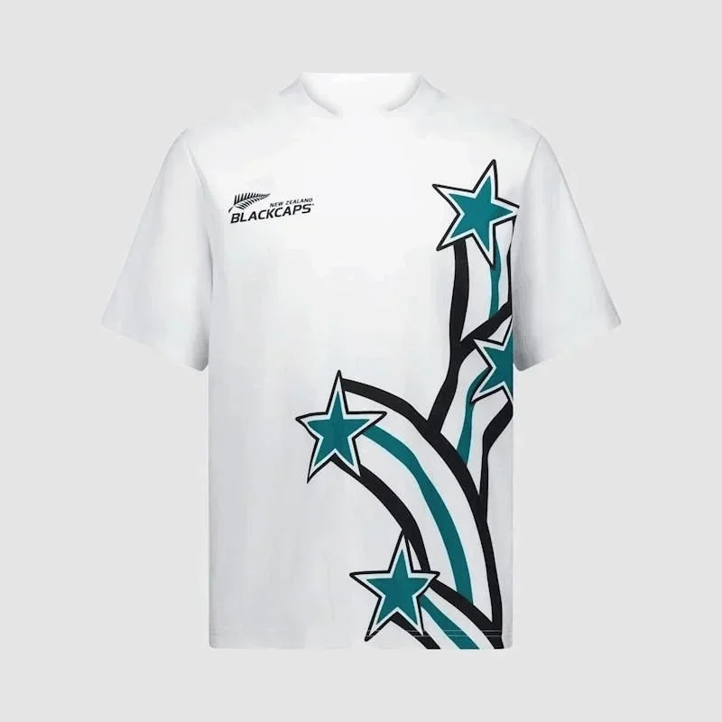 Neues 3D-gedrucktes Neuseeland-Krikettrikot mit kurzen Ärmeln, bequem, schnelltrocknend, geeignet für den Heimgebrauch, mit Y2k-Fan-Geschenken. – Detail 8