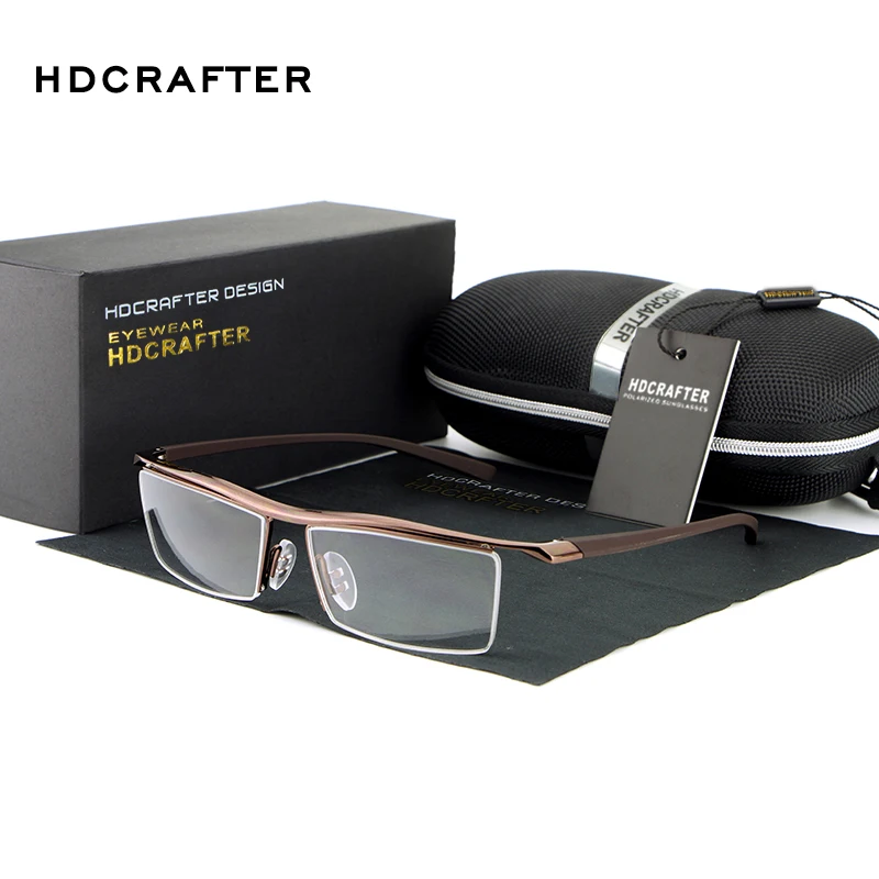 HDCRAFTER 2018 Eyewear Rimless Square Myopia Glasses Frame Men Brand Comfortable Slip-resistant Eyeglasses Frames for Men