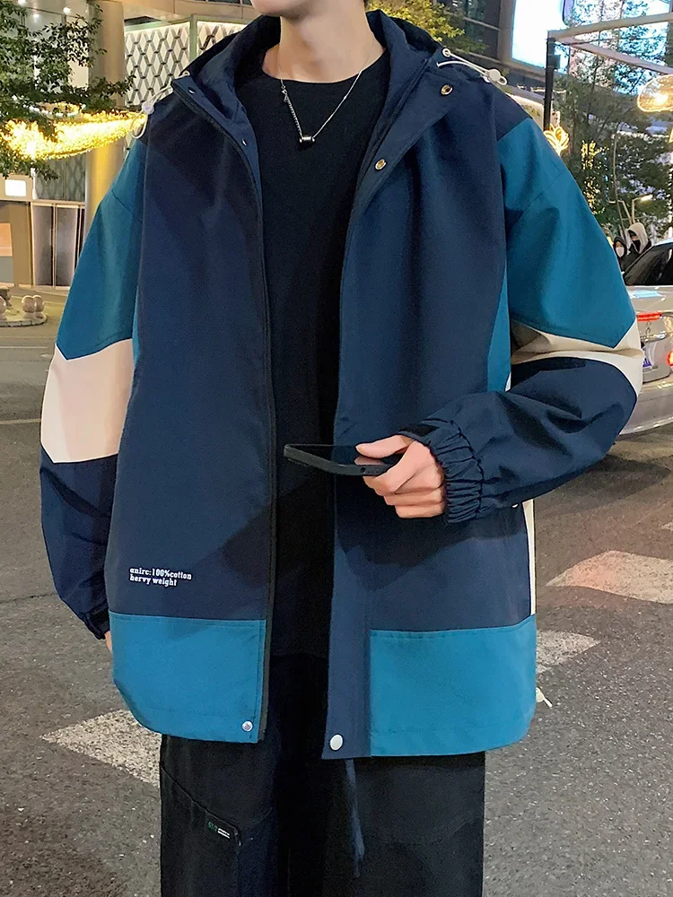 

2024 New Spring Men's Casual Jackets Korean Fashion Oversized Unisex Windbreaker Men Loose Coat Hooded Jackets Plus Size 8XL