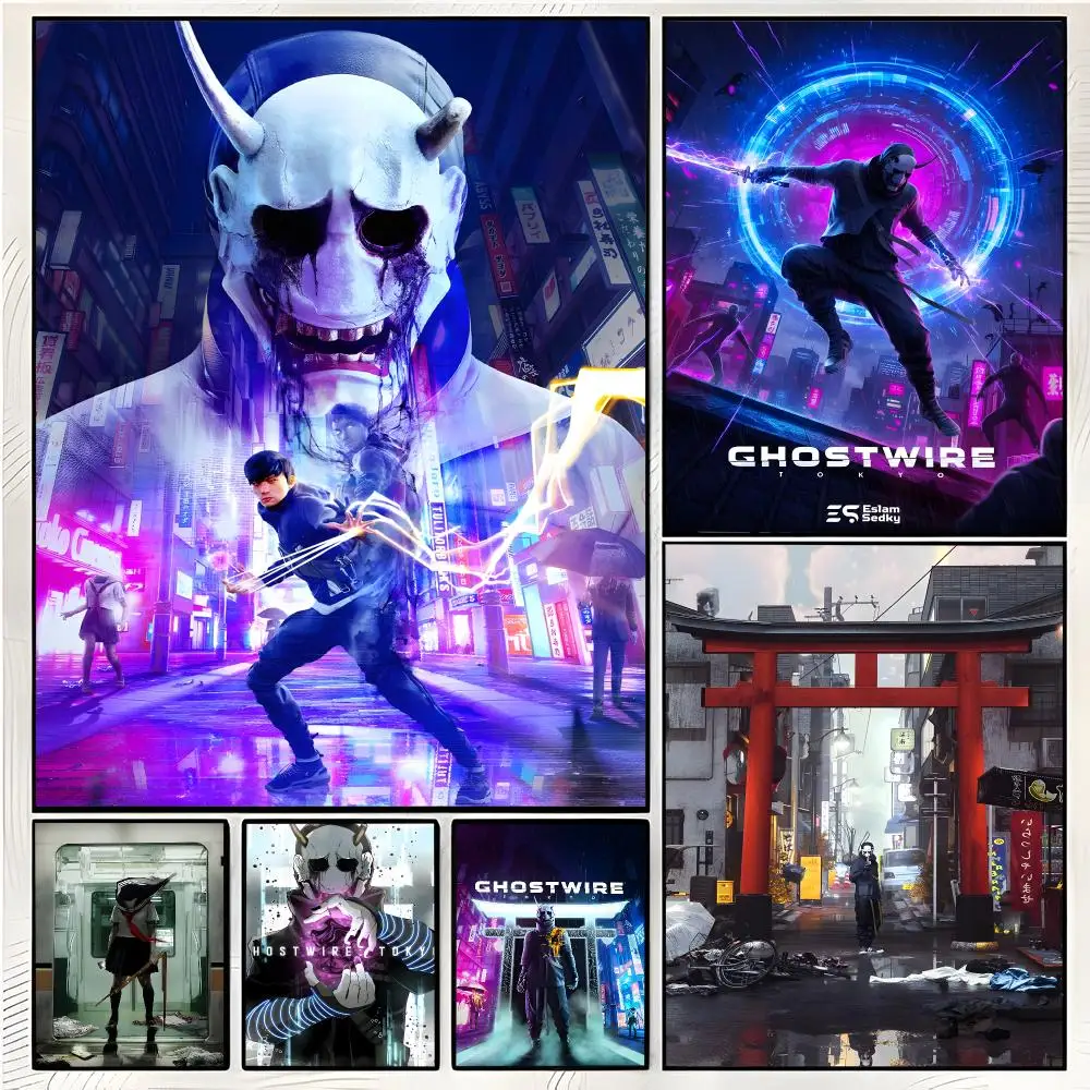 Video Game Horror Ghostwire Tokyo Poster Superior Home Space  Indoor Decorative Art & Home Decor