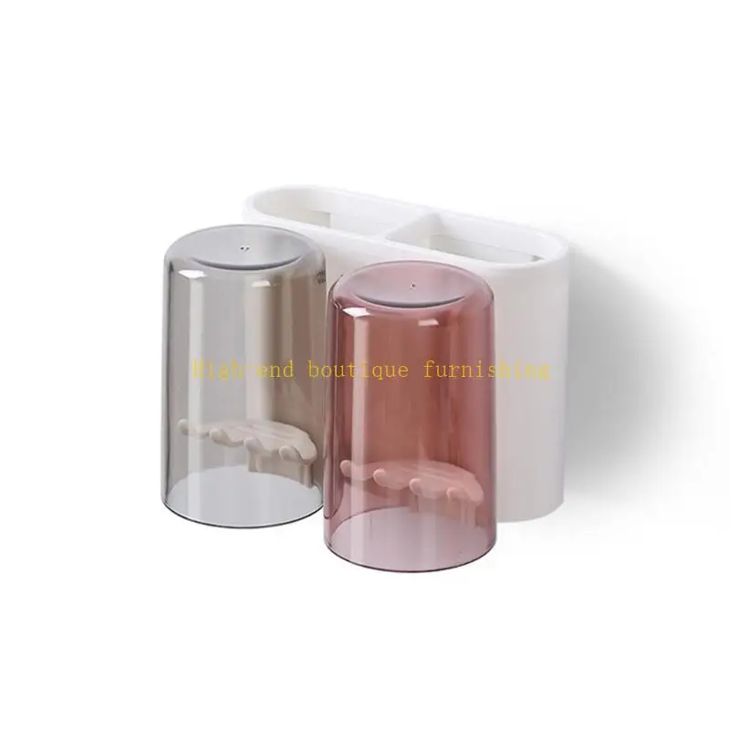 L9NB Punch-free Wall Mount Toothbrush Holder Set Porous Bit Cup Shelf Multifunctional Home Bathroom Storage Appliances