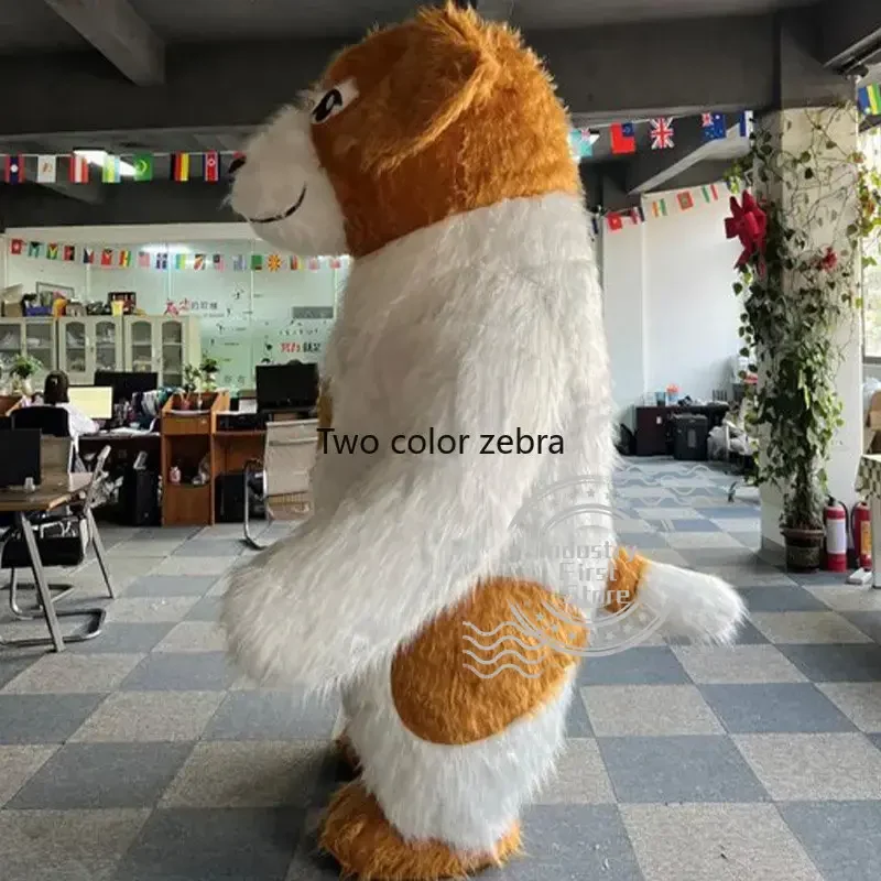 Mascot White Yellow Dog Inflatable Costume Cute Blow Up Dog Toys for Dog Christmas Plush Furry Mascot Anim Cosplay