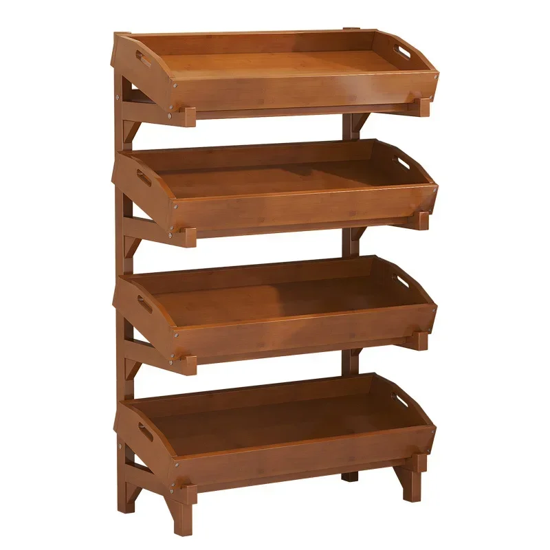 Kitchen Vegetable Floor Shelf Multi-layer Household Multifunctional Crack Fruit Seasoning Storage Basket Storage Shelf