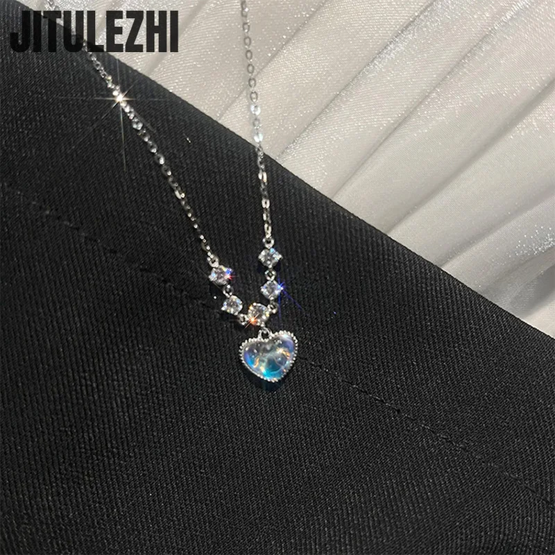 925 Sterling Silver Necklace Pendant For Women Jewelry Love Necklace Sweet Heart Dream Collar Chain Summer T-shirt Pendant New